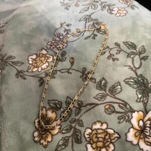 Gold Plated Paperclip Style Chain Necklace